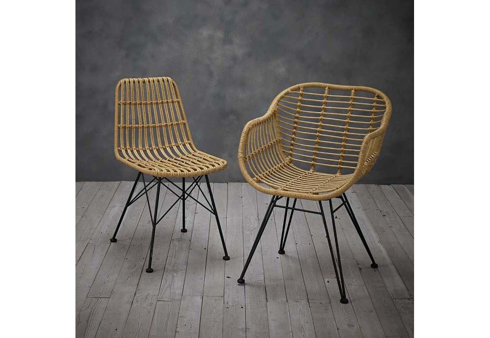 Metal and online rattan dining chairs