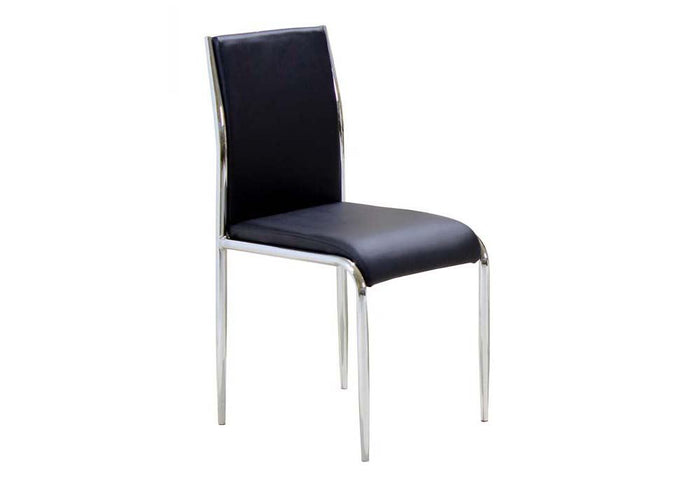 Black pu dining discount chairs