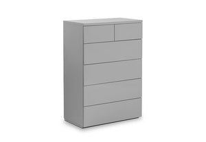 Julian Bowen Monaco Grey and White High Gloss 4 + 2 Drawer 6 Drawer Wide Chests (5644424282278)
