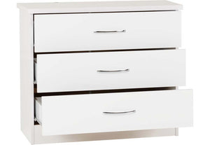 Seconique Nevada Grey, Oyster, Sonoma Oak and White 3 Drawer Chest (5774986772646)