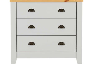 Seconique Ludlow Grey with Oak Lacquer 3 Drawer Chest (5747523289254)